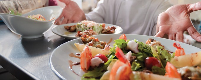Freshly prepared food.